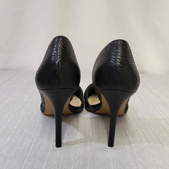 VINCE Camuto Shoes Size 6.5M Black Heels Classic Adeilia Leather Upper - Picture 4 of 9